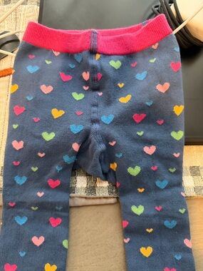 Kite Navy Heart Print Baby/Toddler Leggings with Pink Waistband